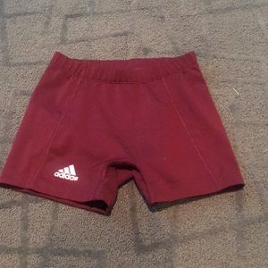 Adidas running shorts.